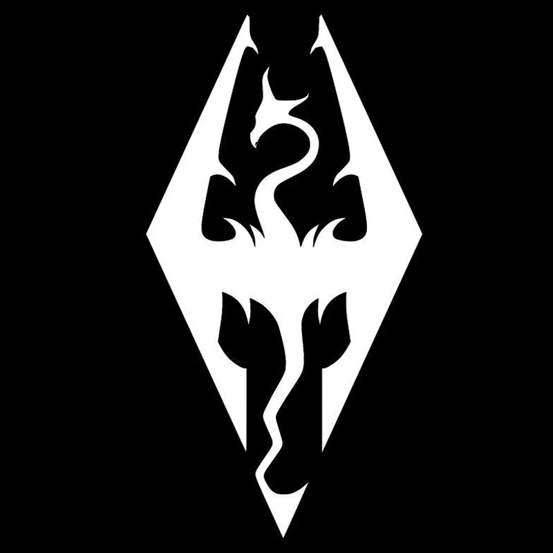 

6.5cm * 12.5cm Skyrim Style Art Dragon PVC Waterproof Sunscreen Decal Car Sticker Motorcycle Sticker Black/silver