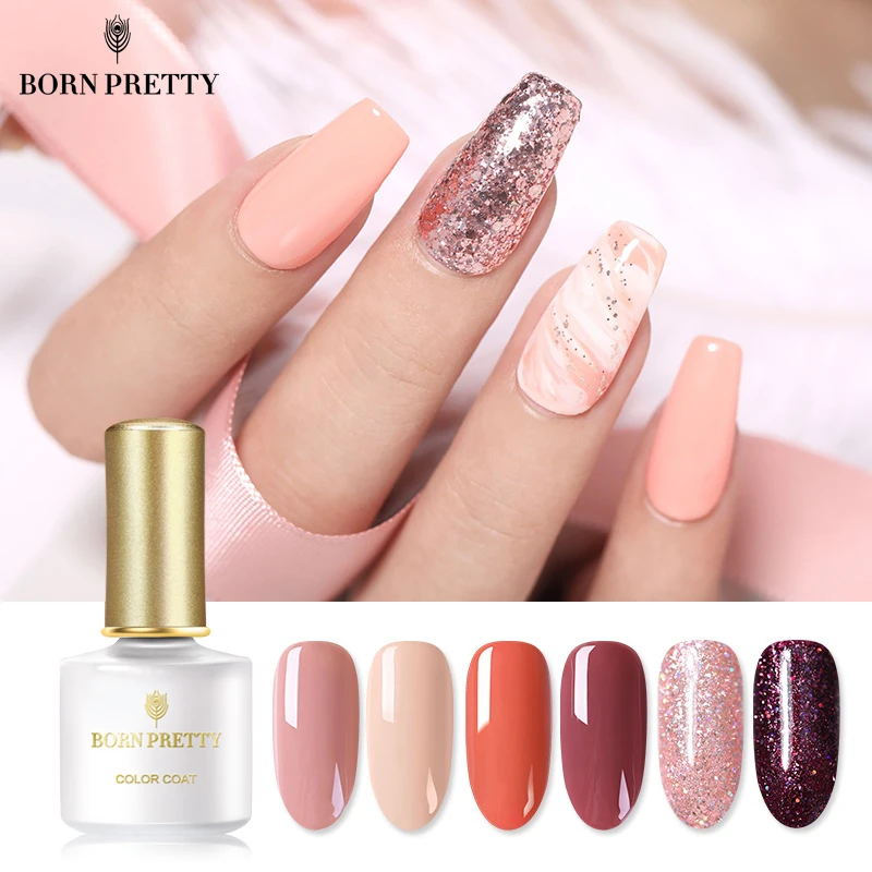 BORN PRETTY Live Гель-лак кораллового цвета 6 мл мерцающий блеск Розовый замочить от ногтей Гель-лак праймер Гель-лак