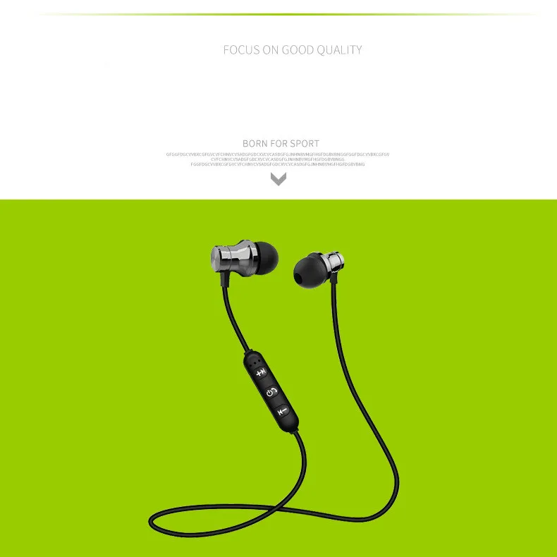 Магнитные аттракционы Bluetooth наушники гарнитура Sweatproof спортивные наушники с кабелем Молодежные наушники Встроенный микрофон беспроводные наушники