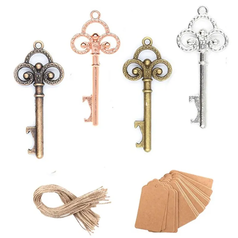 20/50 комплектов ретро открывалка для бутылок + бирки кольцо вина брелок свадебные