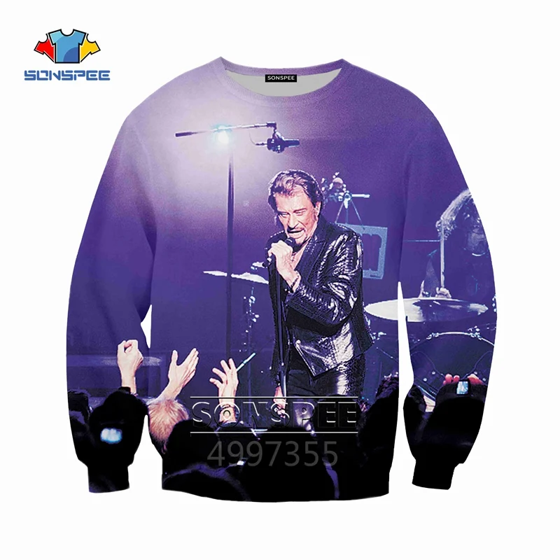 SONSPEE Johnny Hallyday Harajuku/Детские толстовки с 3D принтом детская одежда для мальчиков и девочек-подростков Топы, пуловер с длинными рукавами SW125 - Цвет: 1