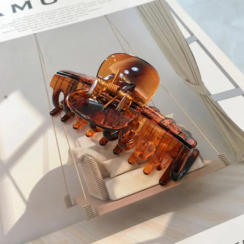 Зажим для волос Прозрачный Женский крепкий Зажим-краб большого размера из