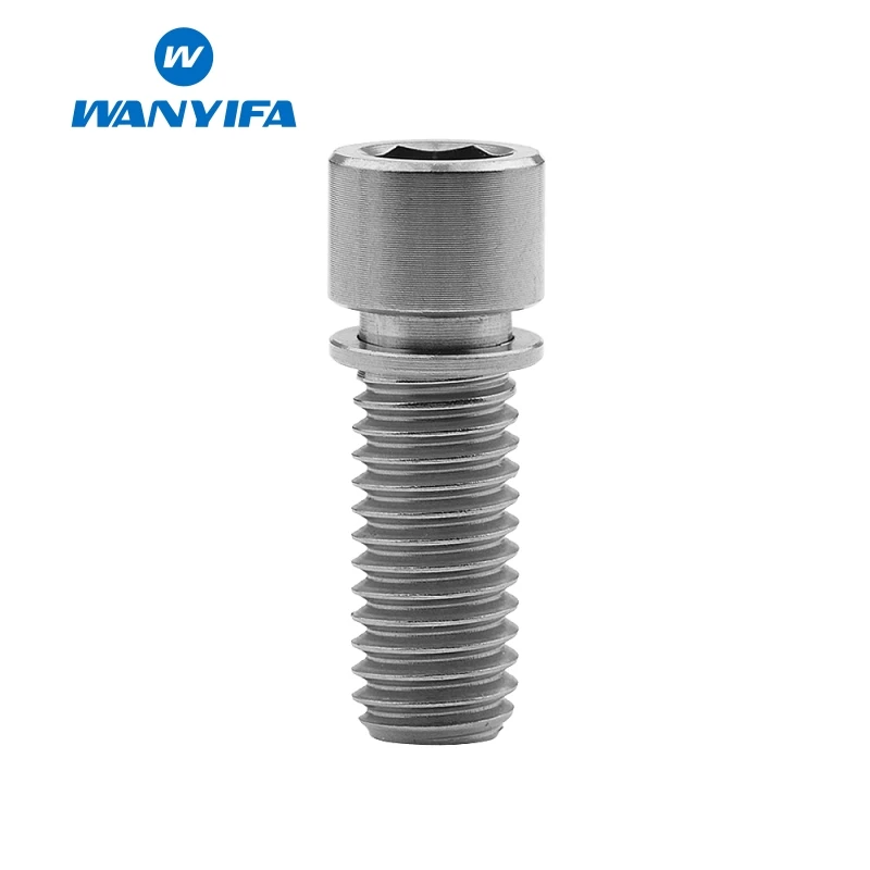 Titanium M8X20 Титановый "Wanyifa" Болт M8x20mm M8x25mm Аллен маленький клеймо с шайбой для BMX стержень велосипедный вынос руля - Цвет: Titanium M8X20