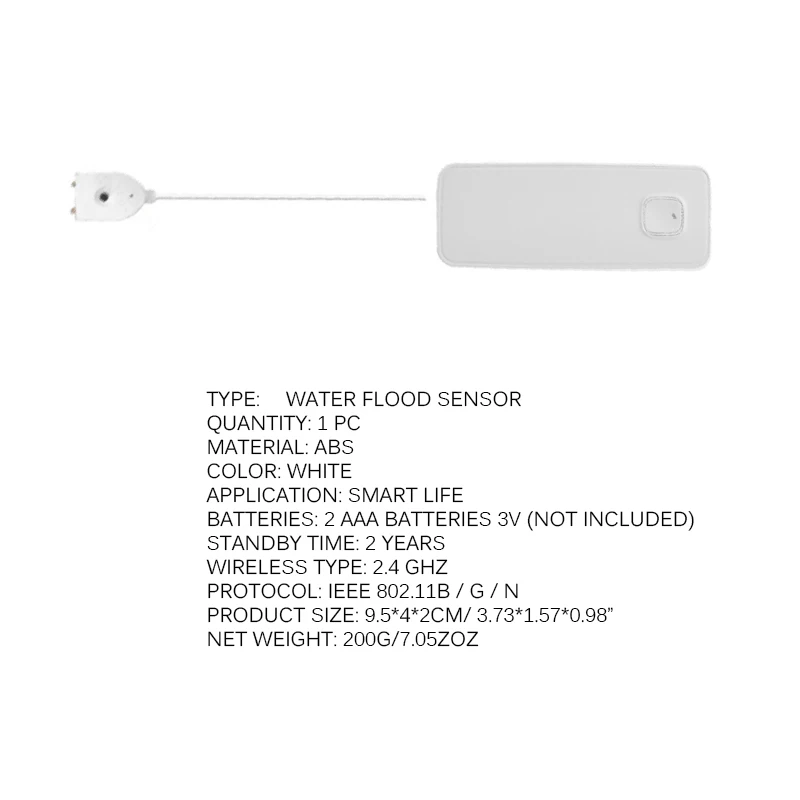 Смарт датчик утечки воды детектор с оповещением об обнаружении перелива и