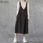 Повседневное однотонное платье миди на пуговицах, женское однотонное уличное шикарное платье ZANZEA, винтажный вельветовый комбинезон, женский весенний Сарафан