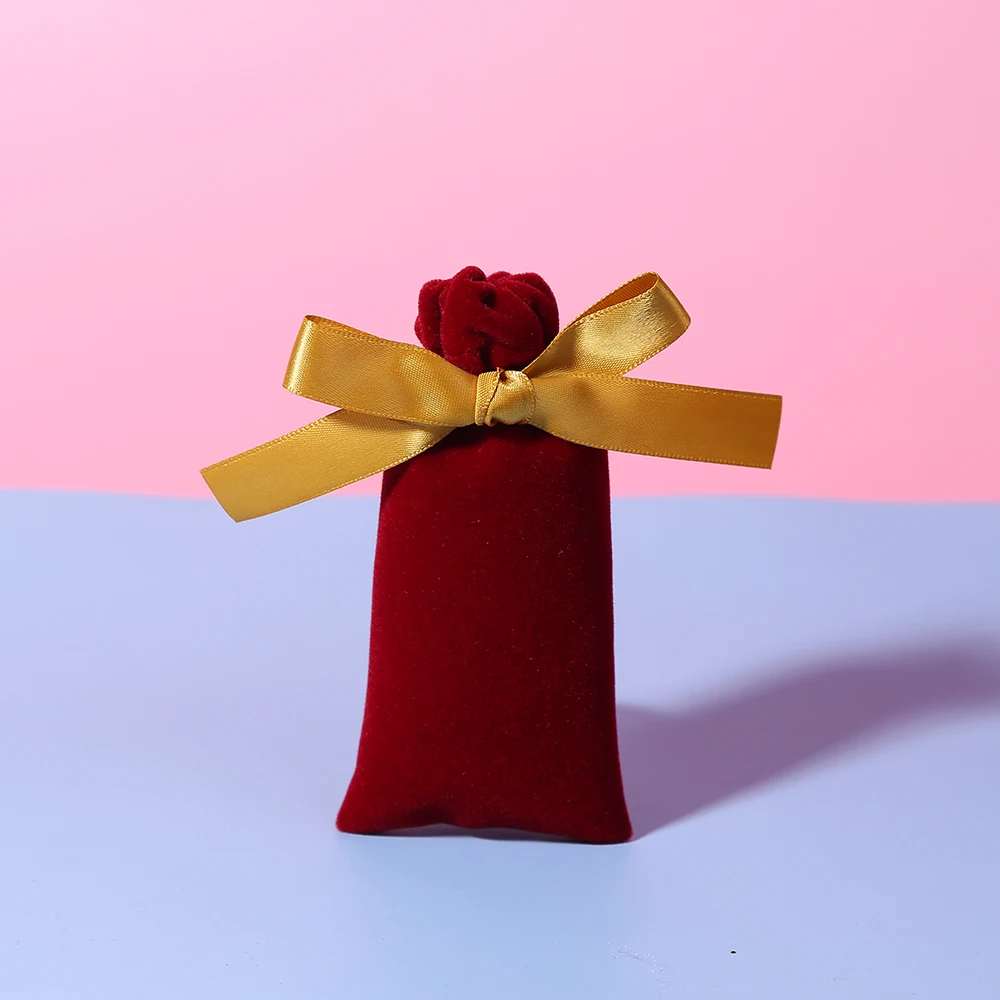 Velvet Gift Bag Jewelry Packaging Drawstring Pouch Lipstick Birthday Wedding Party Makeup Bags Wrapping Supply Sack Custom Logo
