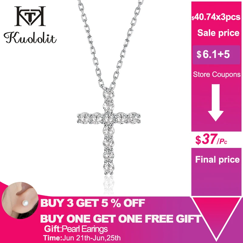 Куолит 1 карат Пасьянс моиссанит крест подвески для женщин Твердые стерлингового