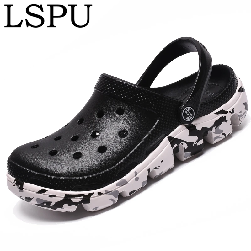 

New Arrivals Big Size 39-46 Men's Summer Mules Slip On Breathable Water Beach Sandals Fashion Comfortable Men Clogs Garden Shoes