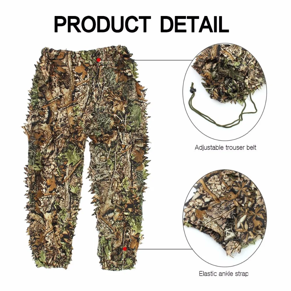 Уличная Ghillie костюм куртка+ брюки Camuflaje 3D лист с капюшоном джунгли военные камуфляжная охотничья одежда Chasse Vetement Sniper