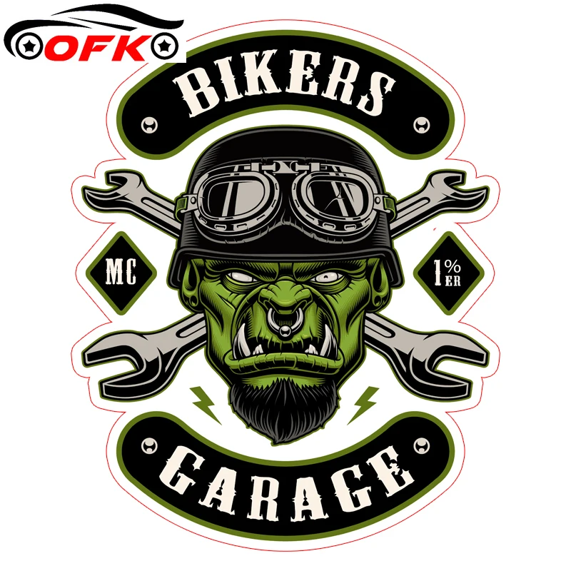 Наклейки из ПВХ для мотоцикла и автомобиля OFK Biker Garage Mc 1% | Автомобили мотоциклы