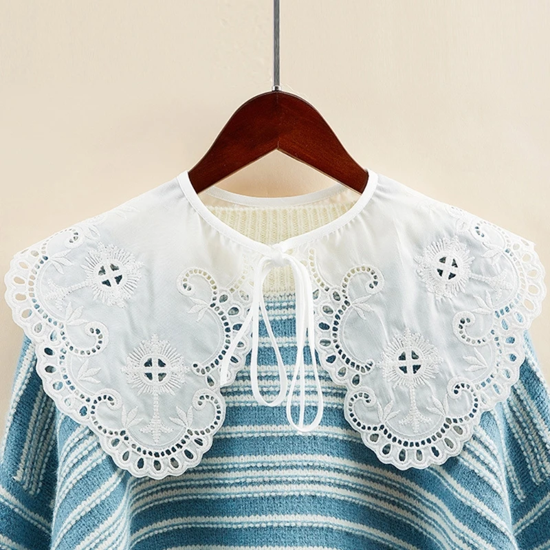 Женский декоративный фальшивый воротник ажурный жаккардовый цветочный Лотос