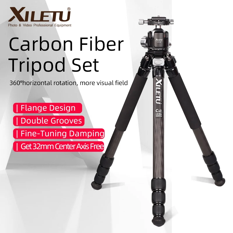 Штатив XILETU X284C + LG44 из углеродного волокна для профессиональной фотосъемки с