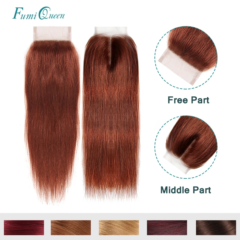 4x4 прямые волосы Кружева Закрытие 130% плотность свободная часть/средняя часть 10