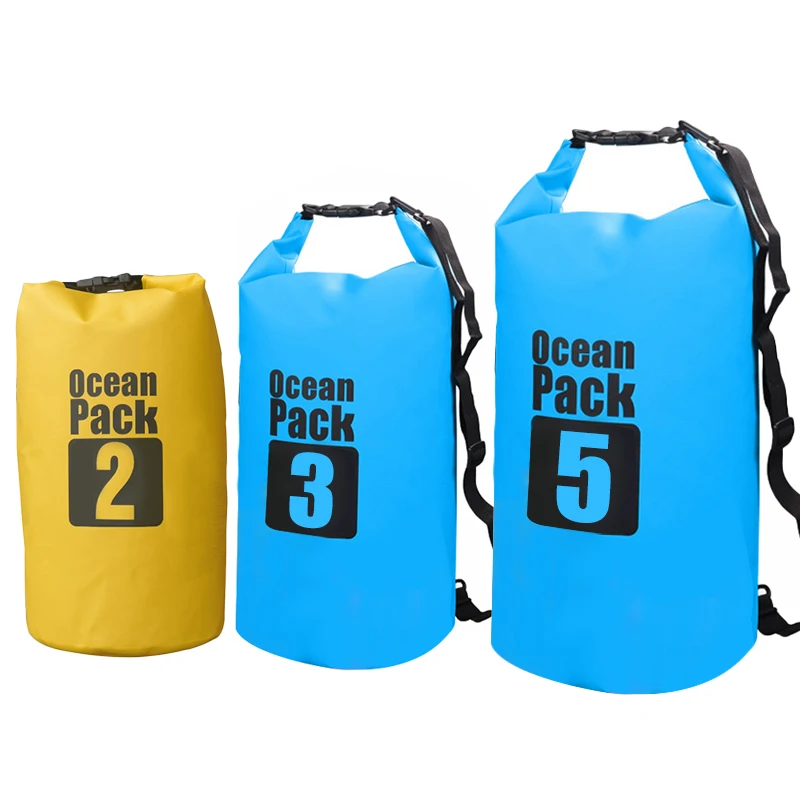 3L 5L 10L 15L Waterproof Dry Bag PVC Clamp Net Water Resistant Swimming Storage Bag Pack Sack Rafting Kayaking Camping