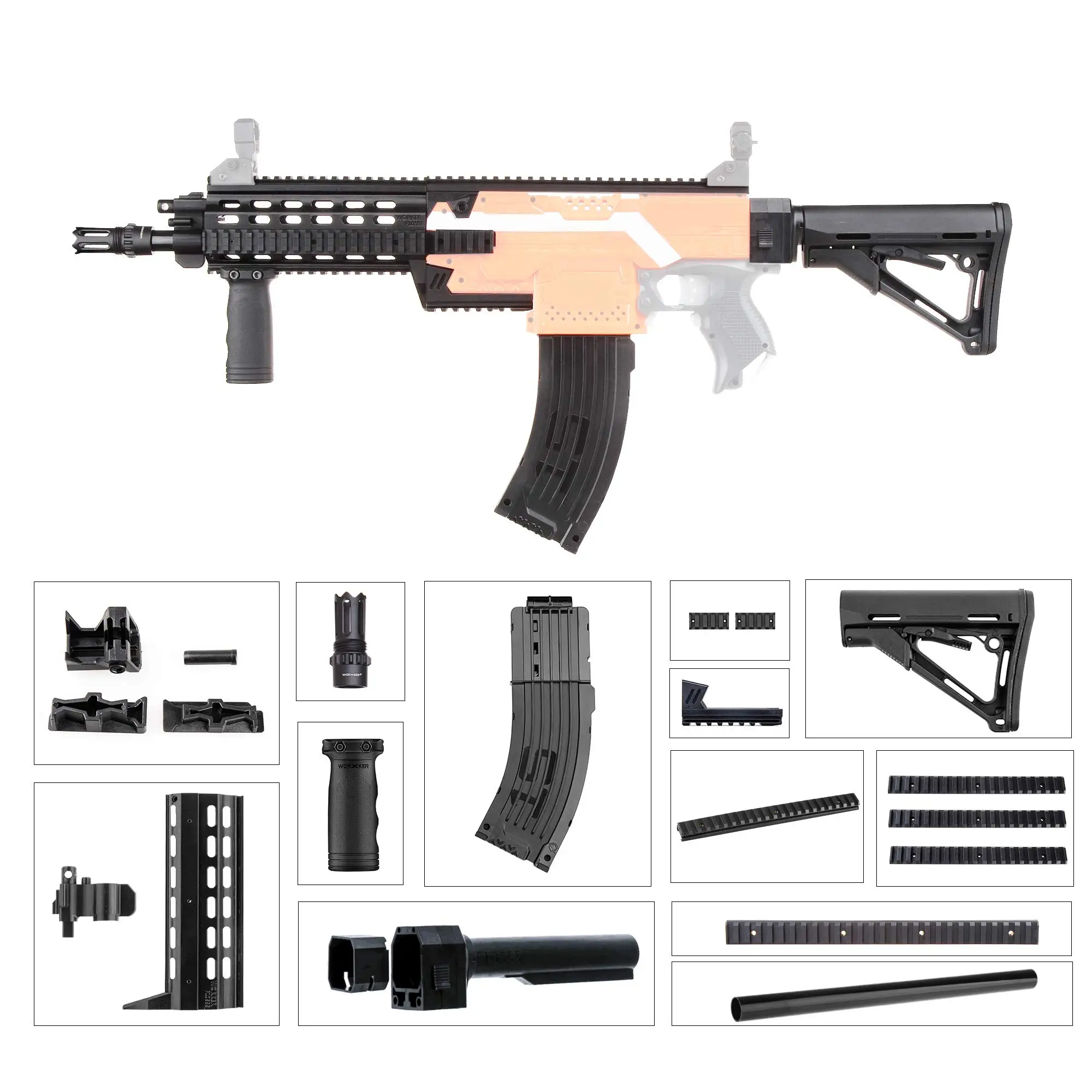 Набор модов JGCWorker для Nerf N-Strike Elite Stryfe обновленная модель модуль крепления (G-56) |
