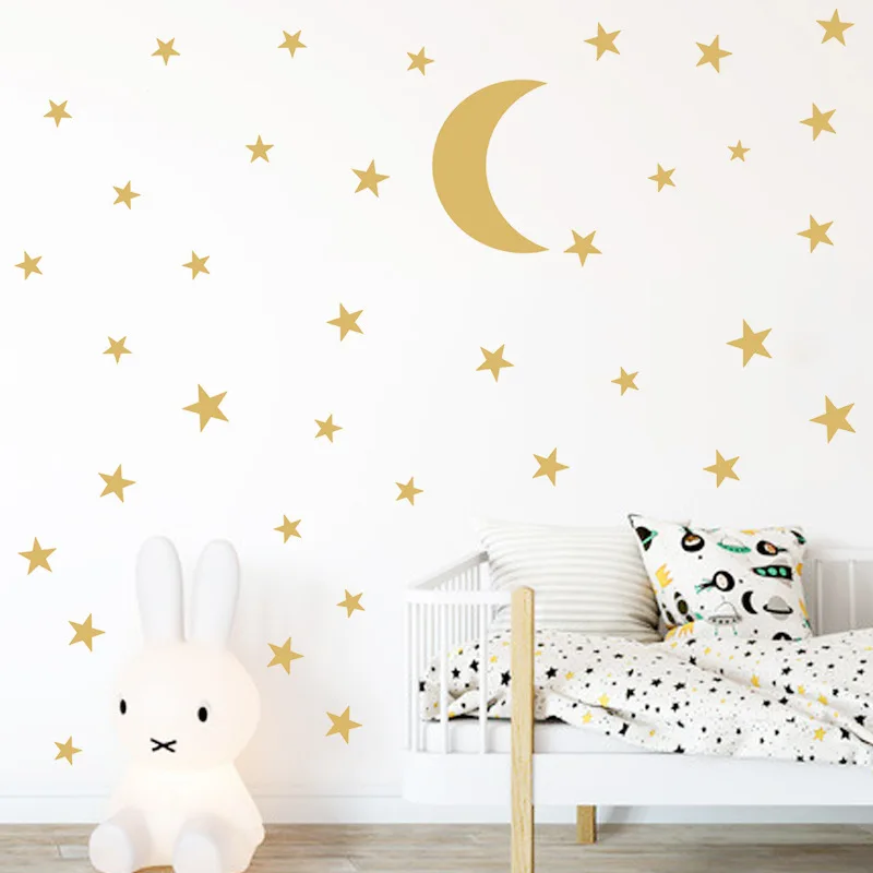 Настенная Наклейка Золотая Луна сделай сам декор для детской комнаты виниловая