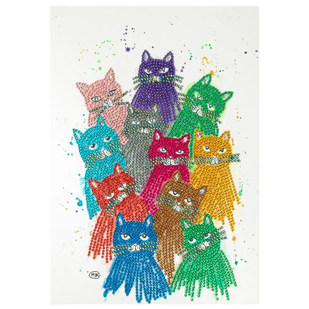 5D Animal Diamond Painting Cute Cat Pattern Mosaic Special Shape Drill Embroidery Fish Peacock Picture Home DIY | Дом и сад