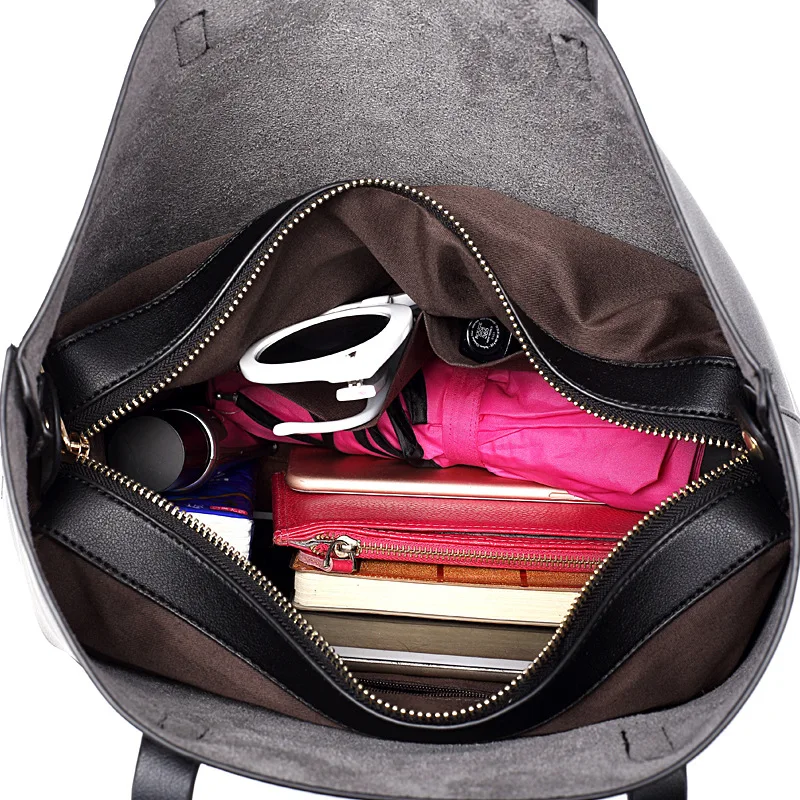 MJ женская сумка тоут кожаная большая простая Большая вместительная на плечо