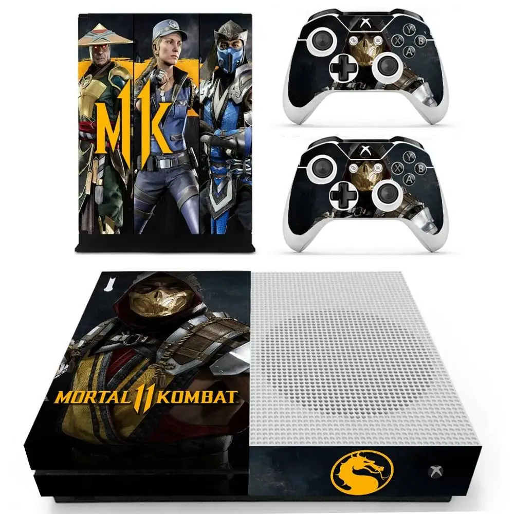 Mortal Kombat 11 Наклейка Обложка для консоли Xbox One S Kinect и 2 контроллера Slim Скины s винил |