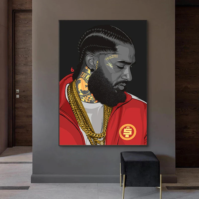 Nipsey Художественная Картина на холсте в стиле хип-хоп | Дом и сад