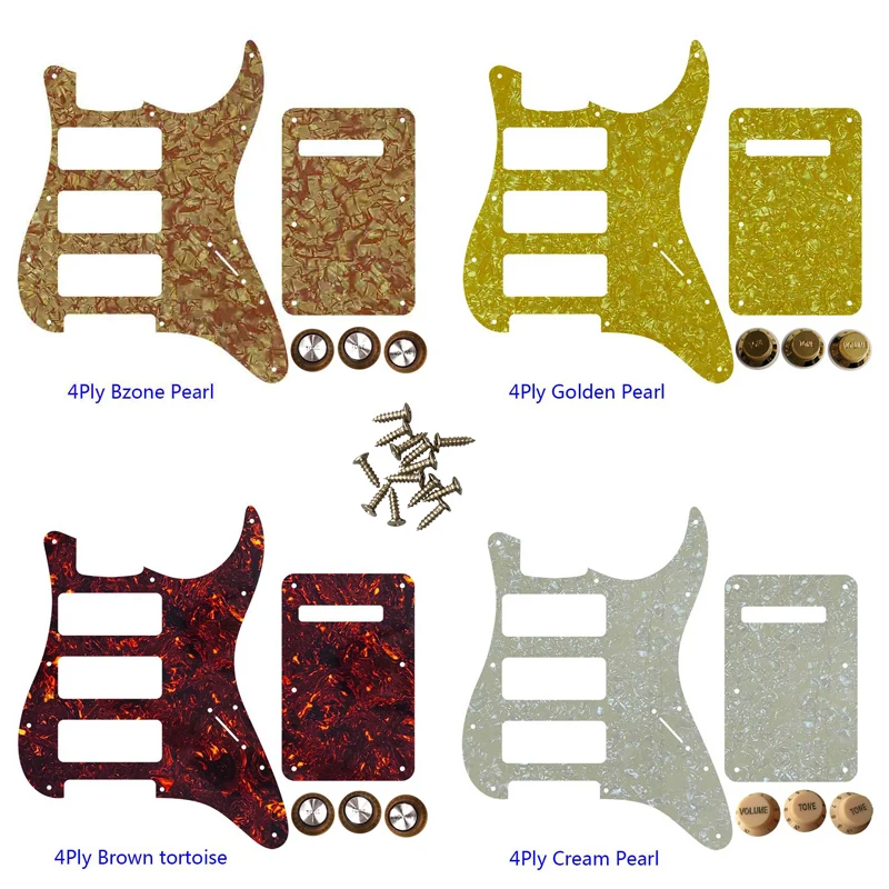 

For US Fender 11 Screw Holes Standard 3 P90s Strat Guitar Pickguard No Control Hole Scratch Plate & Back Plate & Control Knob