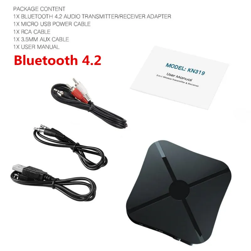 Color1 Bluetooth 4.2 2 в 1 Bluetooth аудио AUX Автомобильный приемник и передатчик 3,5 мм разъем беспроводной стерео аудио музыкальный адаптер для ТВ ПК динамик гарнитура - Название цвета: Color1 Bluetooth 4.2