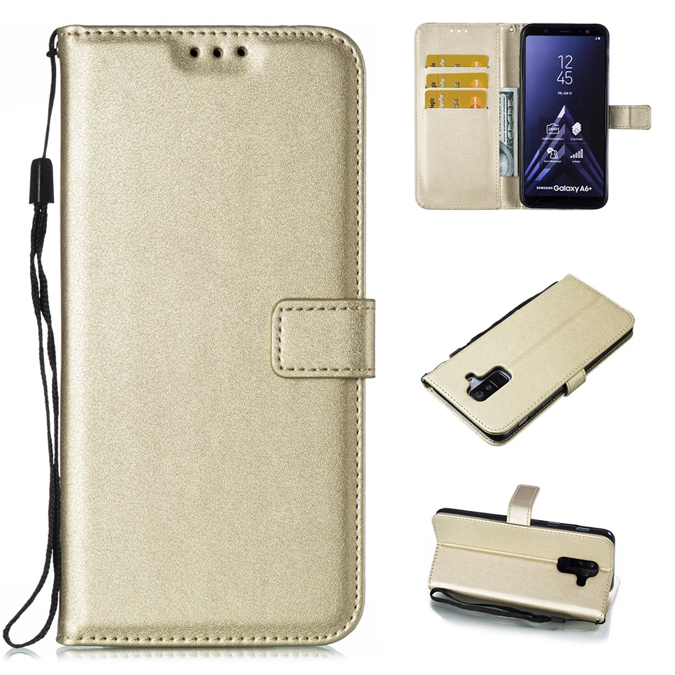 

Solid Color Leather Wallet Case For Samsung Galaxy Xcover 4 A5 A3 A9 A7 A8 A6 J3 J5 J4 J6 J8 Plus 2018 Core Prime Cover Flip Bag