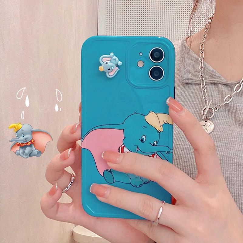 

Disney Stereo Rotating Dumbo Phone Case for iPhone 7/8P/SE/X/XR/XS/XSMAX/11PROMAX/12Pro/12mini/12promax/11pro Couple Phone Cover