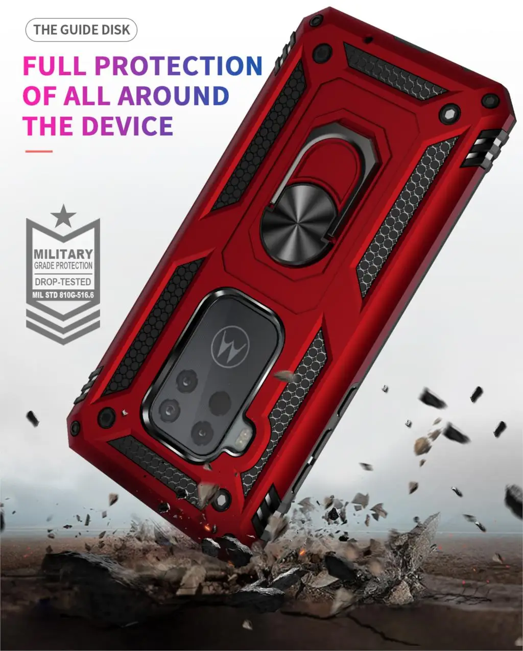 Роскошное металлическое кольцо-держатель телефона чехол для Motorola Moto One Zoom