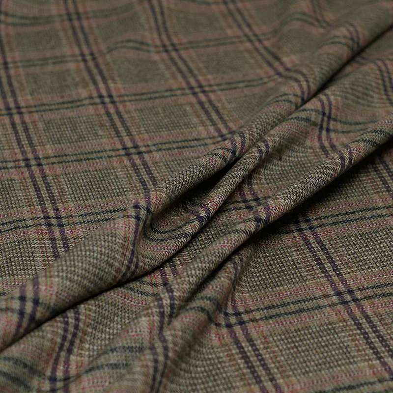 Pearlsilk японская клетчатая пряжа окрашенная шерстяная ткань из 100% шерсти Осенняя