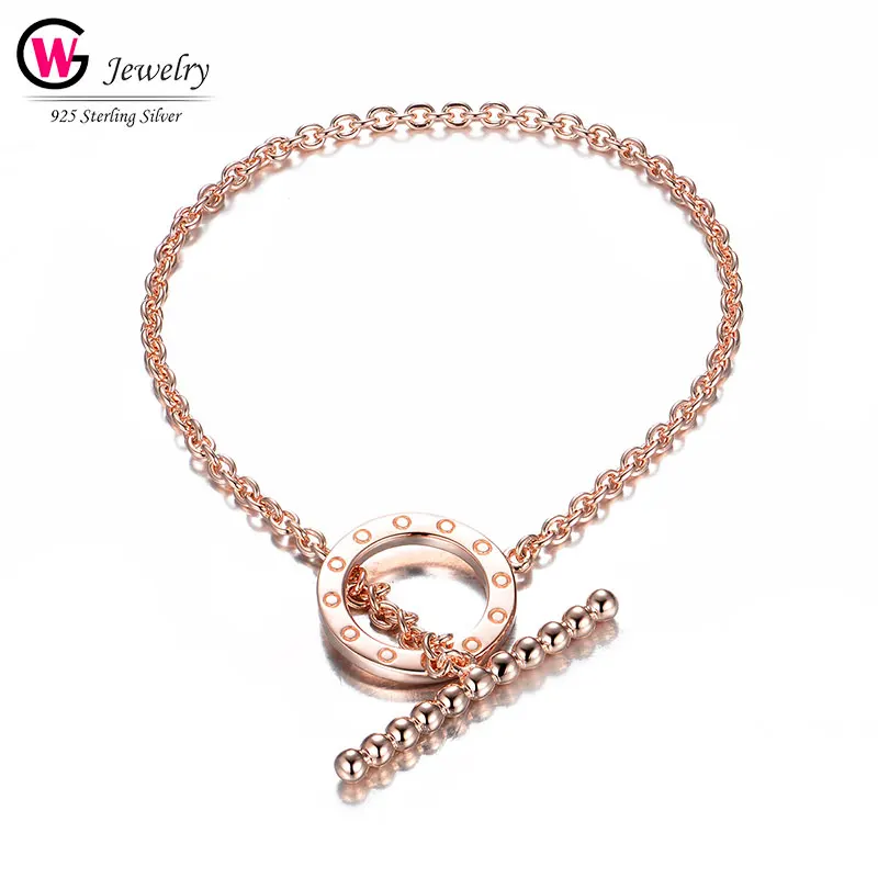 Модный женский браслет золотого цвета и для женщин из чистого серебра 925 пробы