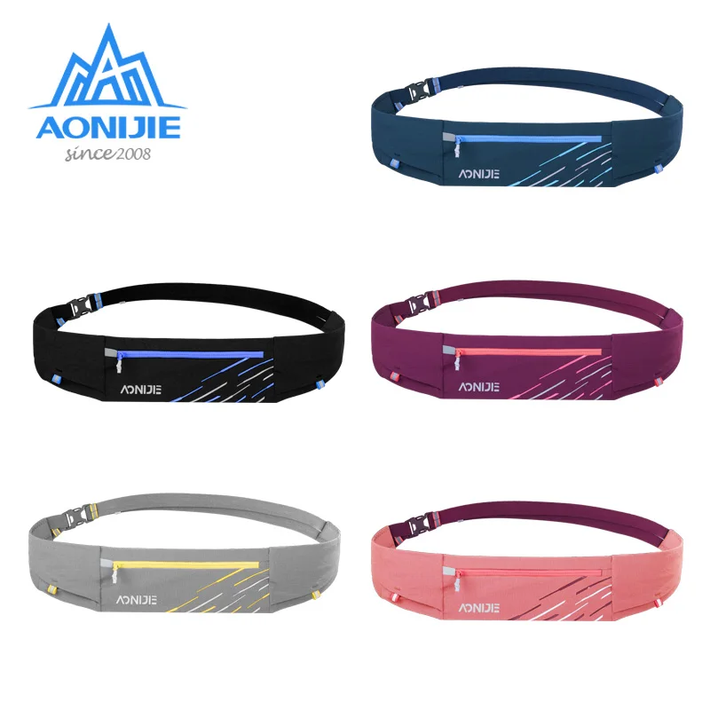Aonijie Lightweight Comfortable Running Waist Bag Belt Hydration Fanny Pack Sports Pockets Bag For Jogging Fitness Gym Hiking