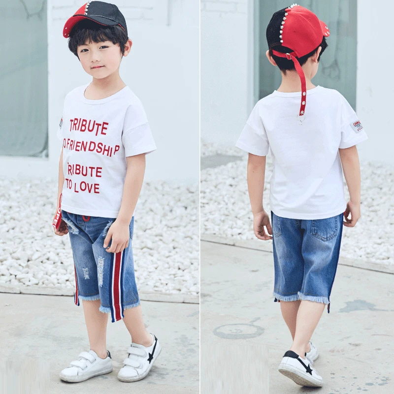 2020 летние костюмы для девочек и мальчиков новая детская одежда футболка с