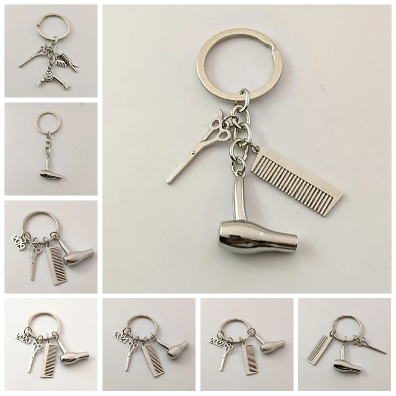 Декоративные брелки для волос 1 шт. расческа в подарок ножницы фен аксессуары