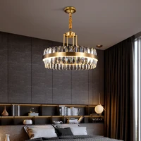 fkl luxury modern crystal chandelier lighting in the dining room creative design suspension lamp led round indoor lighting