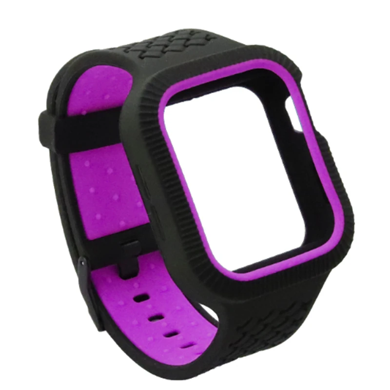 Sports Band Case Cover for Apple Watch Case Series 5 4 Silicone Band 44mm 40mm Apple watch 5 4 strap band Strap Shockproof Frame