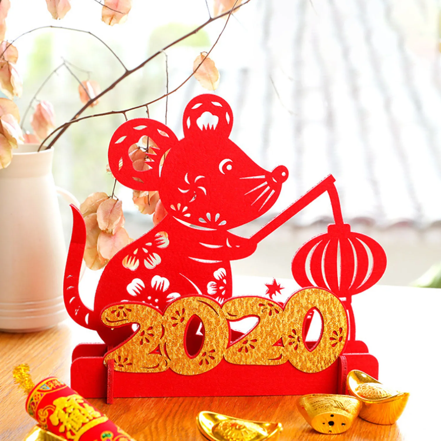 Красная крыса настольное украшение сделай сам на китайский новый год мышь