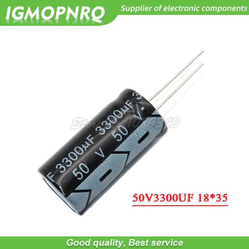 

5PCS 50V3300UF 18*35mm 3300UF 50V 16*35 Aluminum electrolytic capacitor