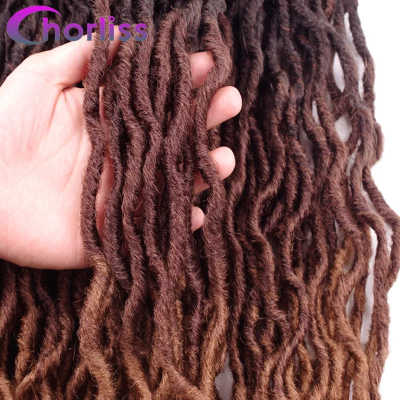 Ombre Goddess Locs синтетические вязанные косички волос 20 дюймов Chorliss женские