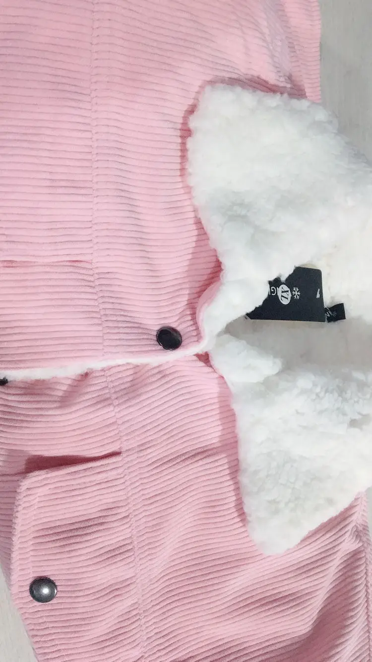 

Women 2020 Winter New Jacket Thick Fur Lined Coats Parkas Faux Fur Lining Corduroy Bomber Fashion Jackets Outwear