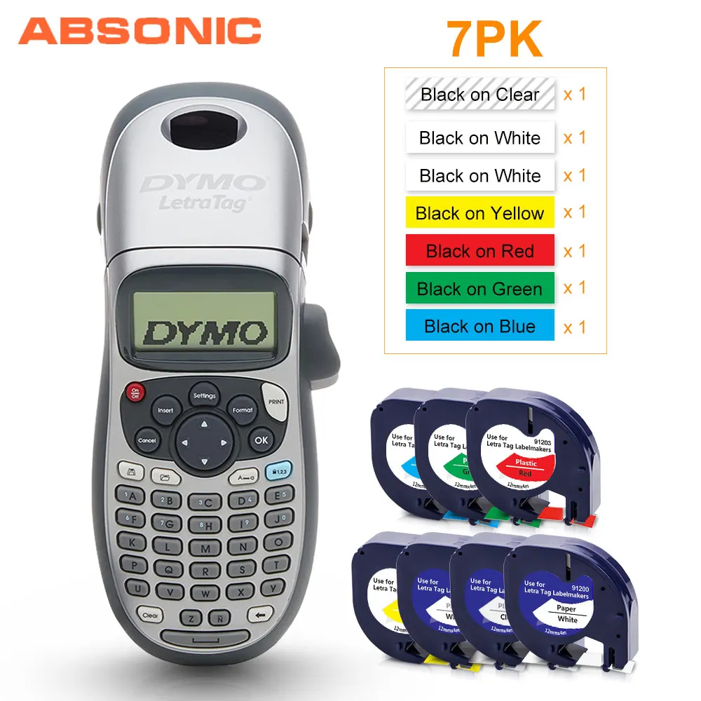 

Устройство для этикеток Dymo для Dymo LetraTag, 12 мм, этикетки 91201 12267 91200 91202 91203, лента, совместимая с Dymo LT этикеток