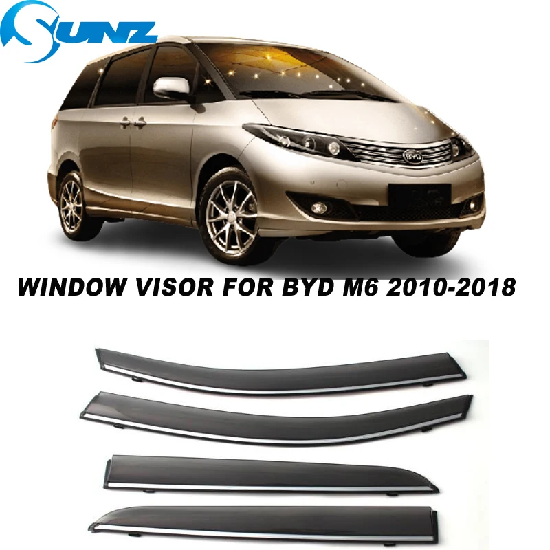 

Side Window Visor For BYD M6 2010 2011 2012 2013 2014 2015 2016 2017 2018 Weathershields Sun Rain Deflector Car Stylings SUNZ