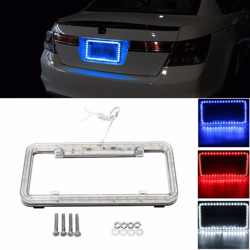 

1x 54 LED 12V Car Rear License Plate Frame LED Lights with Multiple Light Modes