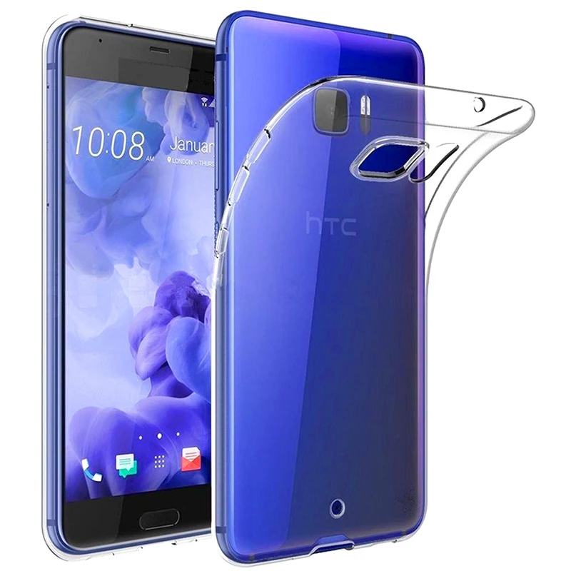 Прозрачный Чехол для телефона из мягкого силикона ТПУ с рисунком для htc Desire 10 EVO U Ultra оплаты за один чехол, прозрачный чехол для мобильного телефона для задней панели Чехол 10EVO UPlay болт сумка - Цвет: Прозрачный