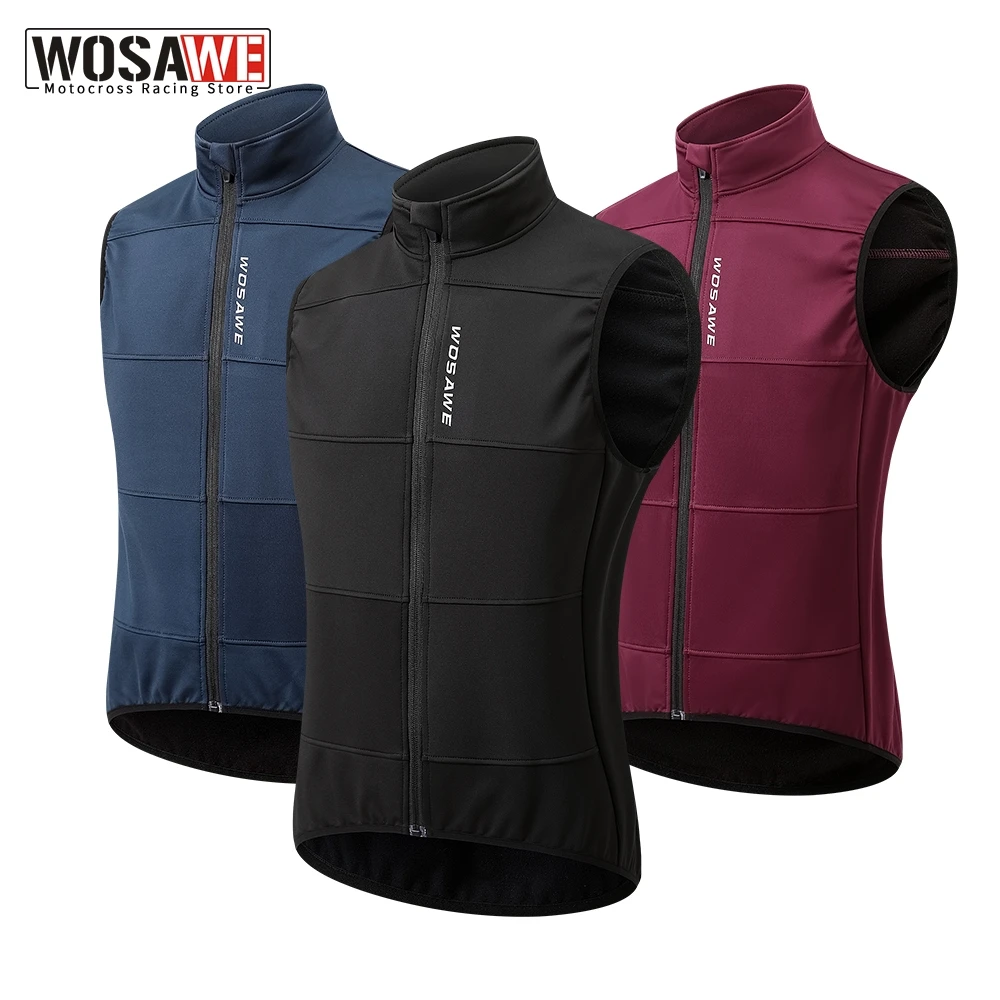 

WOSAWE Men's Autumn Winter Motorcycle Vest Motocross Off-Road Thermal Warm Jackets Motorbike Racing sleeveless Riding Clothes