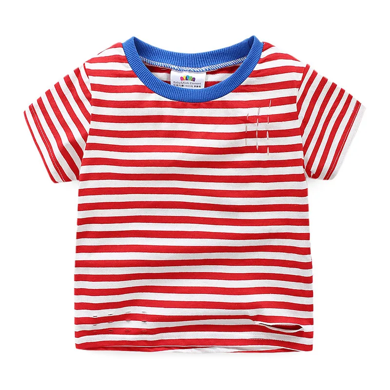 

Baby Striped T-shirt 2021 Summer New Boy Children's Clothing Children's Digital Round Neck Short Sleeve