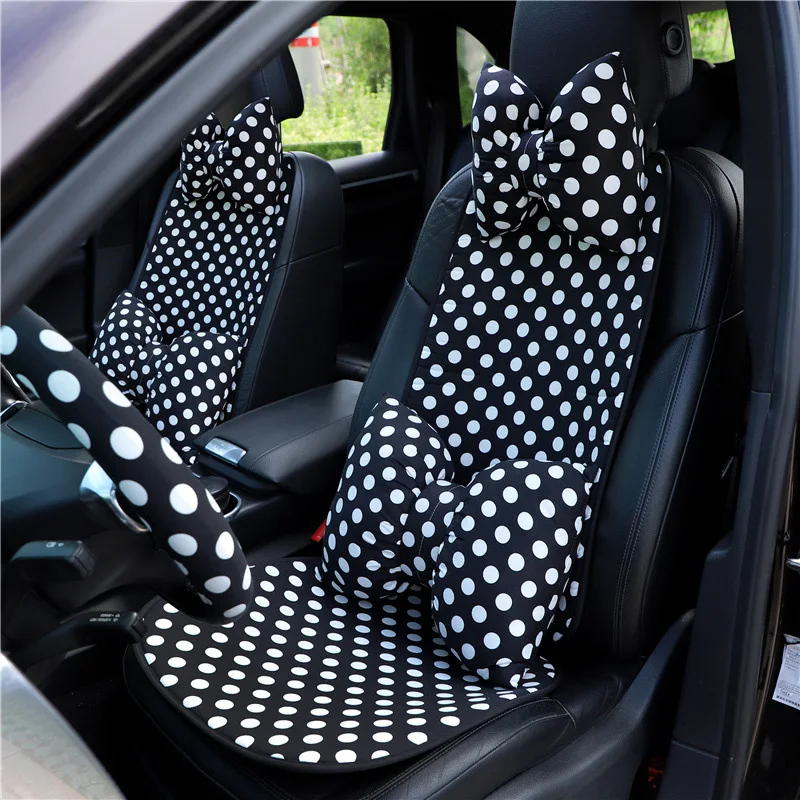 

Car Seat Houndstooth Stretch Cotton Seat Cushion Four Seasons Universal Fashion Wave Point Anti-Slip Mat Car Interior Products