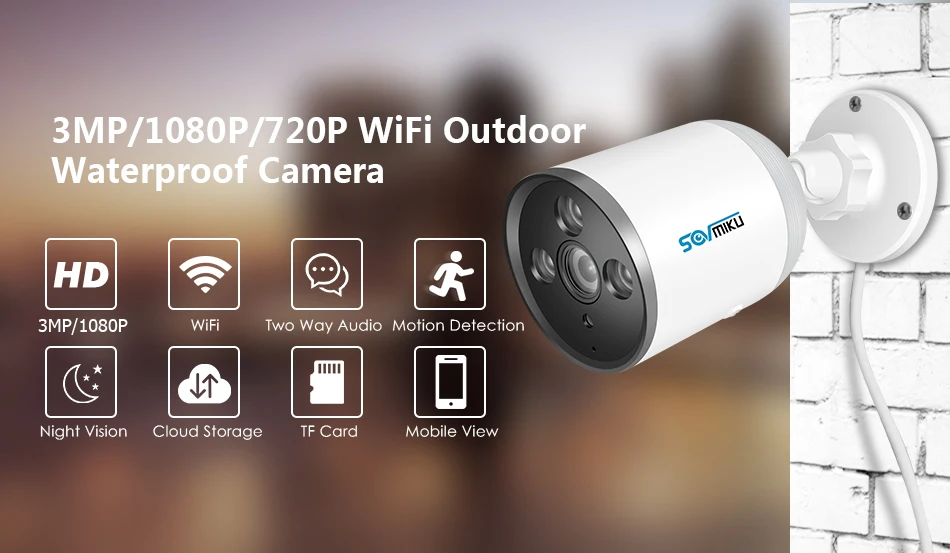 HD 1536P 1080P 720P wifi IP камера Bullet ONVIF наружная Водонепроницаемая CCTV камера безопасности 3MP двухстороннее аудио приложение дистанционное управление TF карта