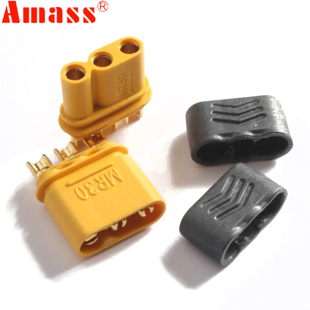 

2 pair AMASS MR30 Male Female Connector Plug with Sheath for RC Lipo Battery RC Multicopter Airplane