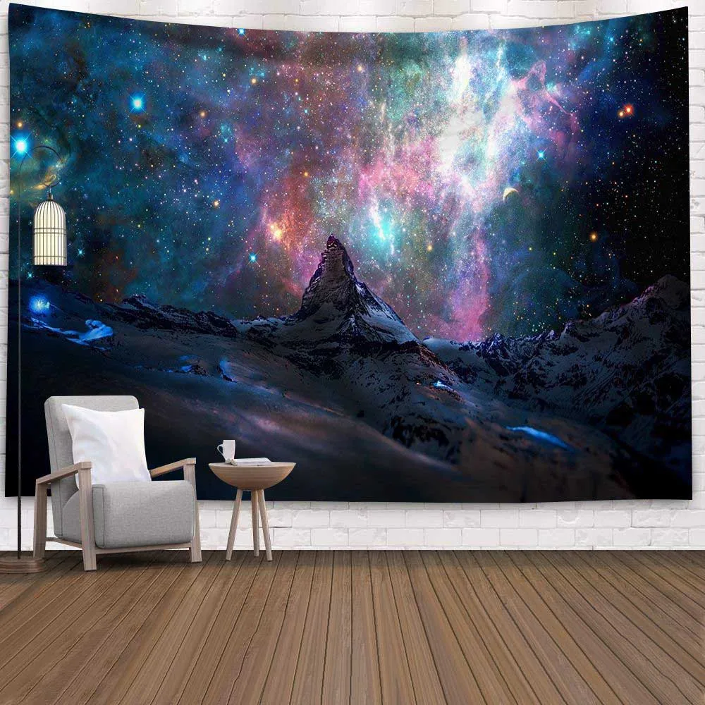 Galaxy Psychedelic настенный гобелен хиппи домашний декор фантазия красочная Луна дерево